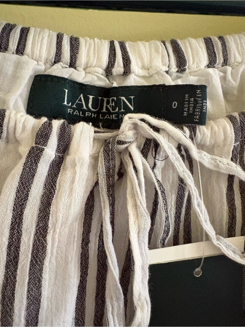 Lauren Ralph Lauren Cream Maxi Dress with Navy Stripes - Picture 3 of 5